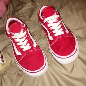 Red and white vans